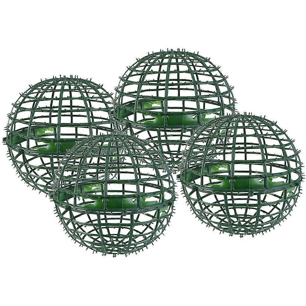 Green Plastic Grass Ball Rack for Flower Arrangement 4Pcs Set