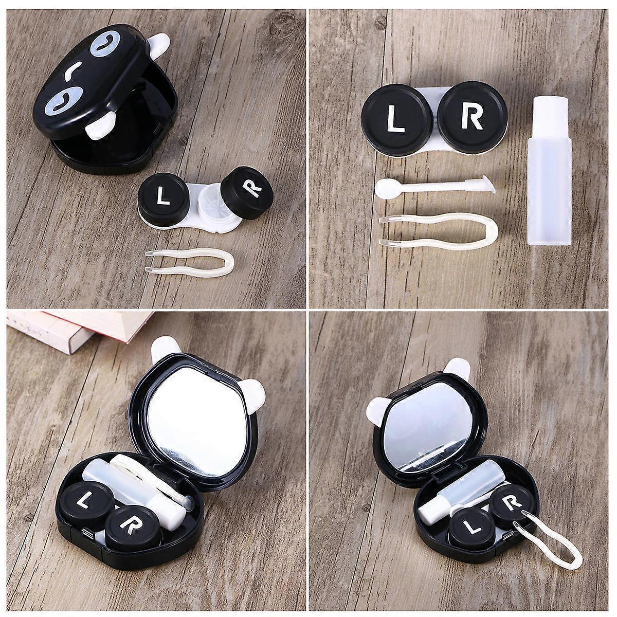 Lens Case Panda Pattern Double Box for 2Pcs Travel Kit