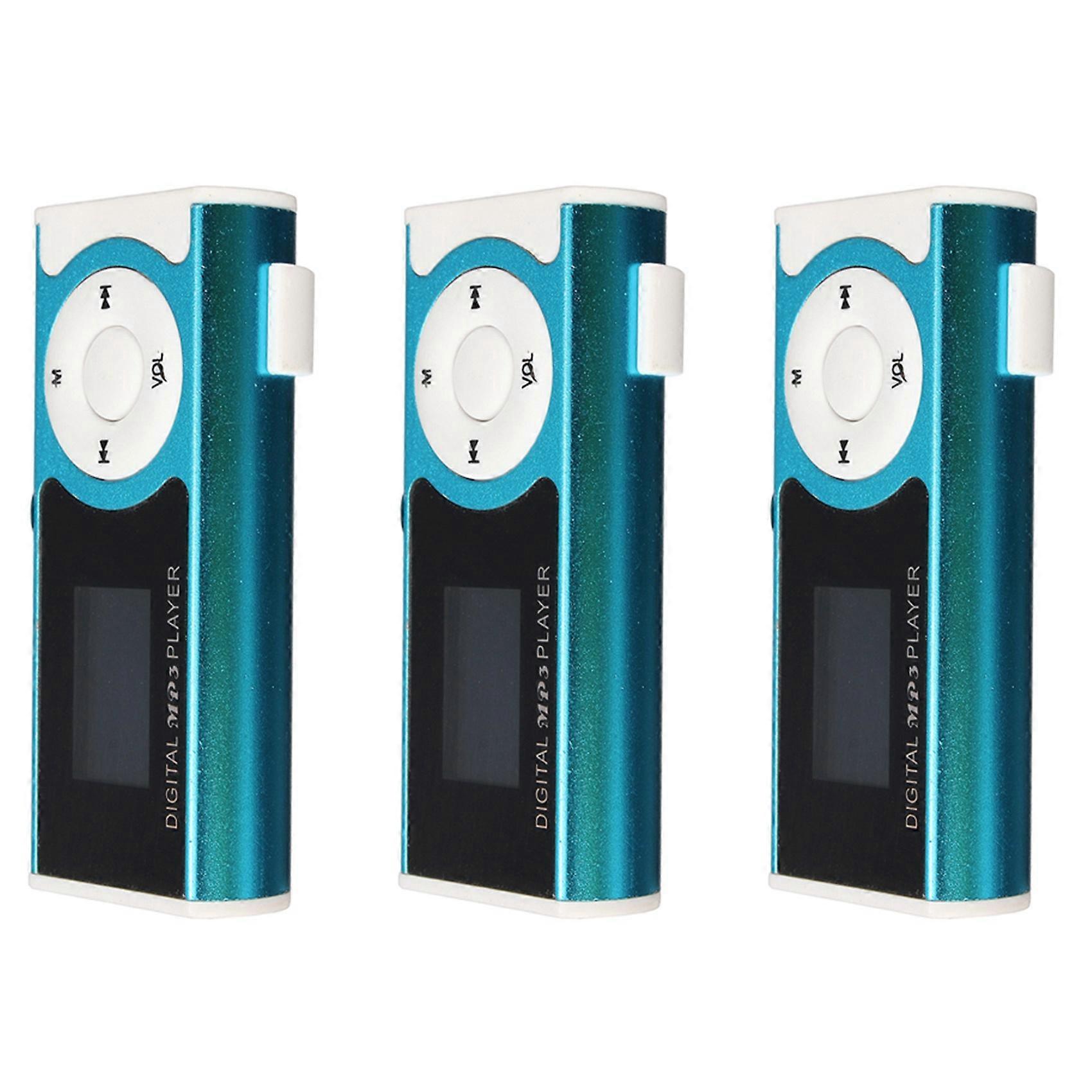 3X MINI USB Clip Player MP3 Player LCD Screen 16GB Mini SD TF Card