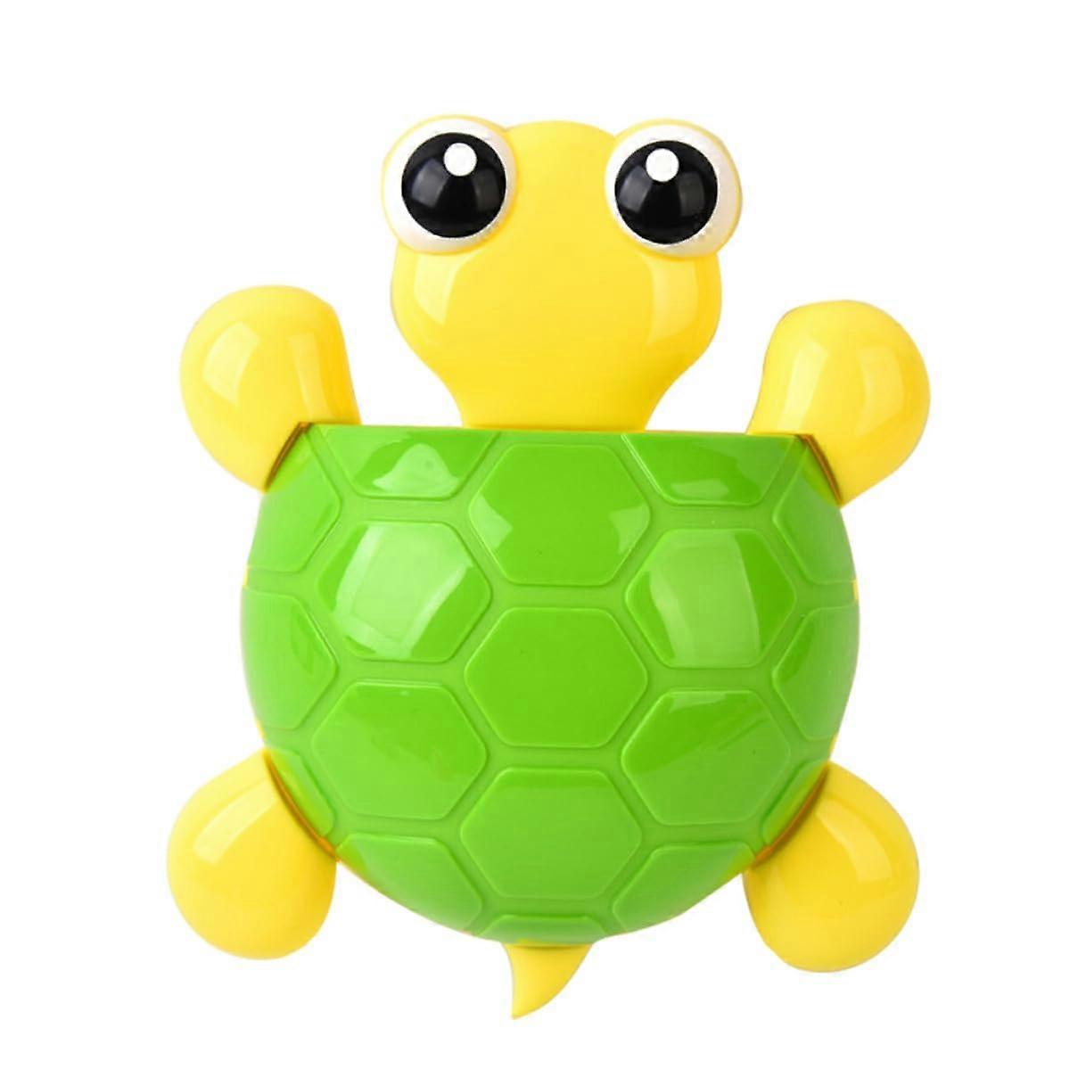 2 Pack Turtle Toothbrush Holder with Strong Suction Cup, Wall Mounted Bathroom Toothpaste Organizer