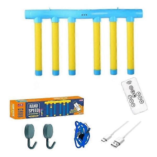 2025 Reflex Challenge Game - Hand-Eye Coordination & Reaction Training Toy, Adjustable Speed Falling Stick & Hand Speed Challenge[D] Blue
