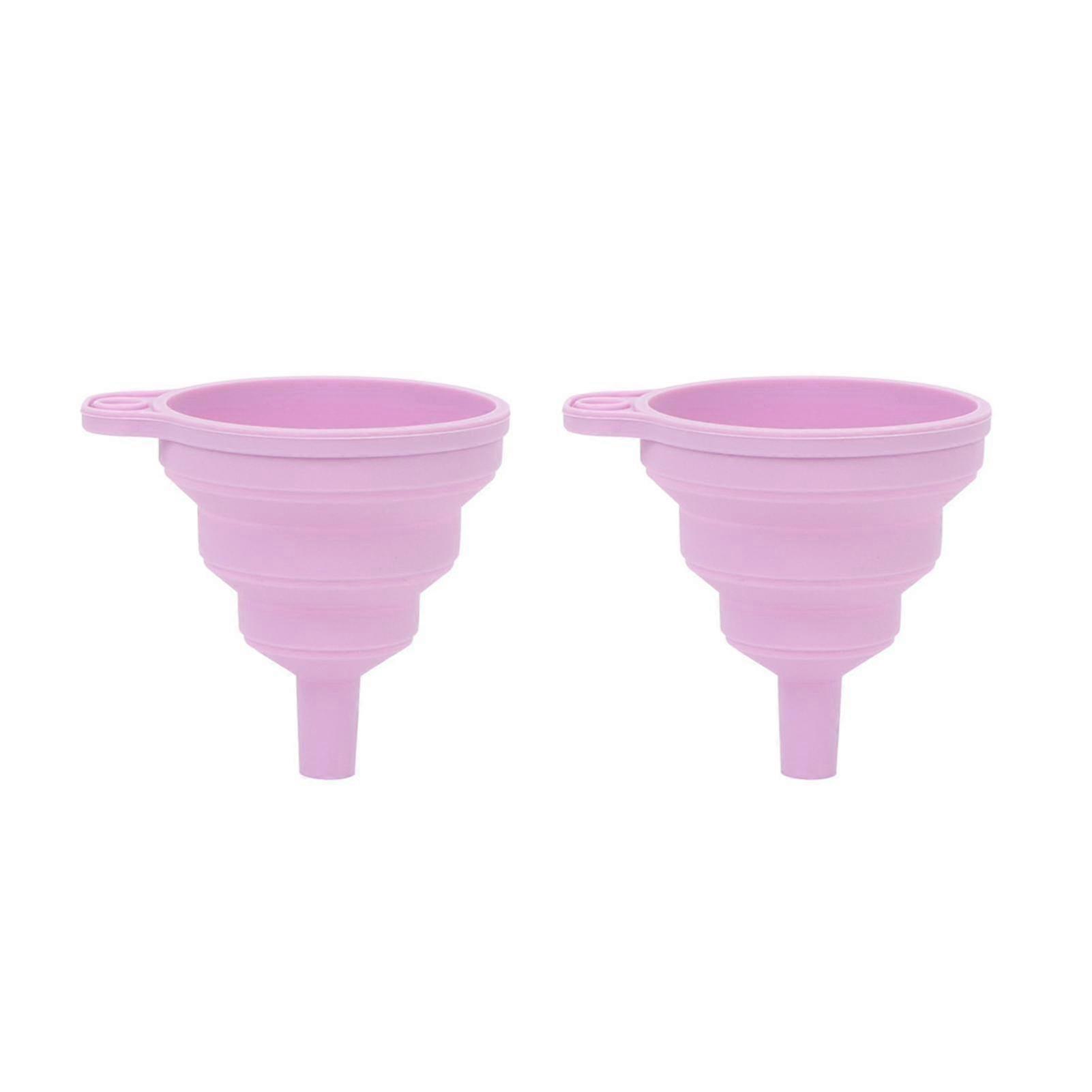 Liquid Transfer Funnels for Kitchen Use, 2Pcs Silicone Foldable and Heat Resistant Tool