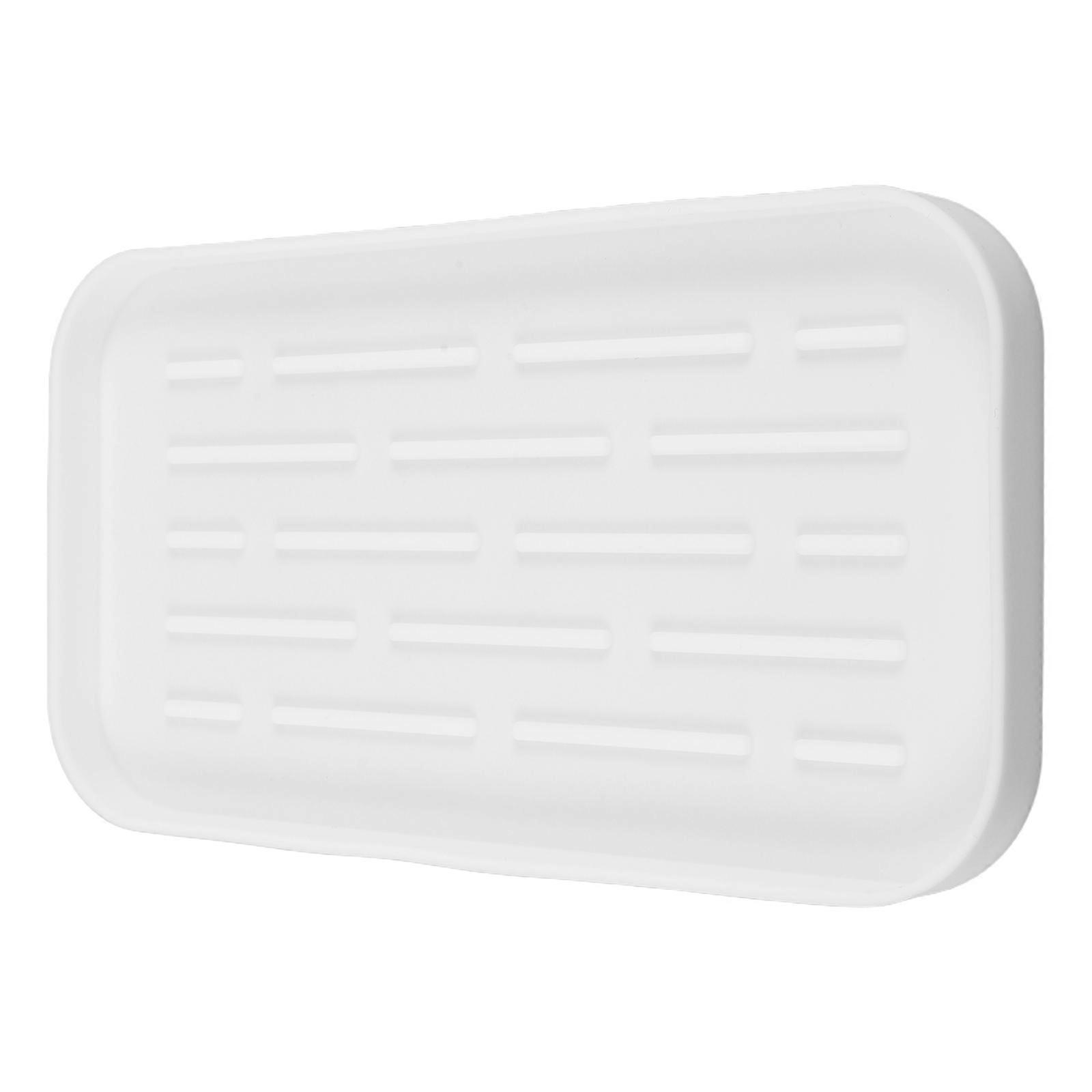 Silicone Dish Drying Mat for Kitchen Counter Non-Slip Draining Pad White