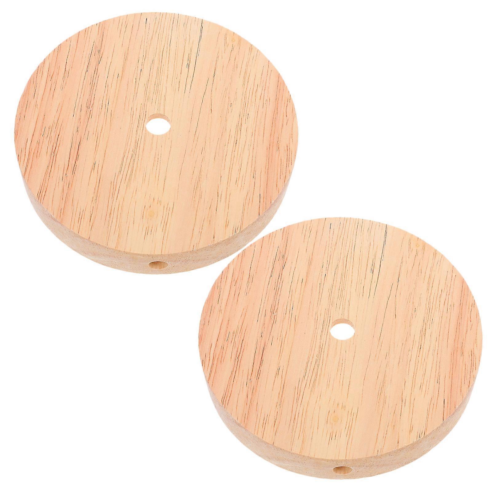 2Pcs Solid Wood Lamp Base for Desk Lamp Decorative Use