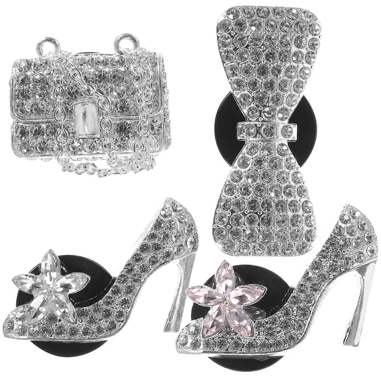 Silver Car Vent Clip Aromatherapy Set 4Pcs for Car Use Decoration