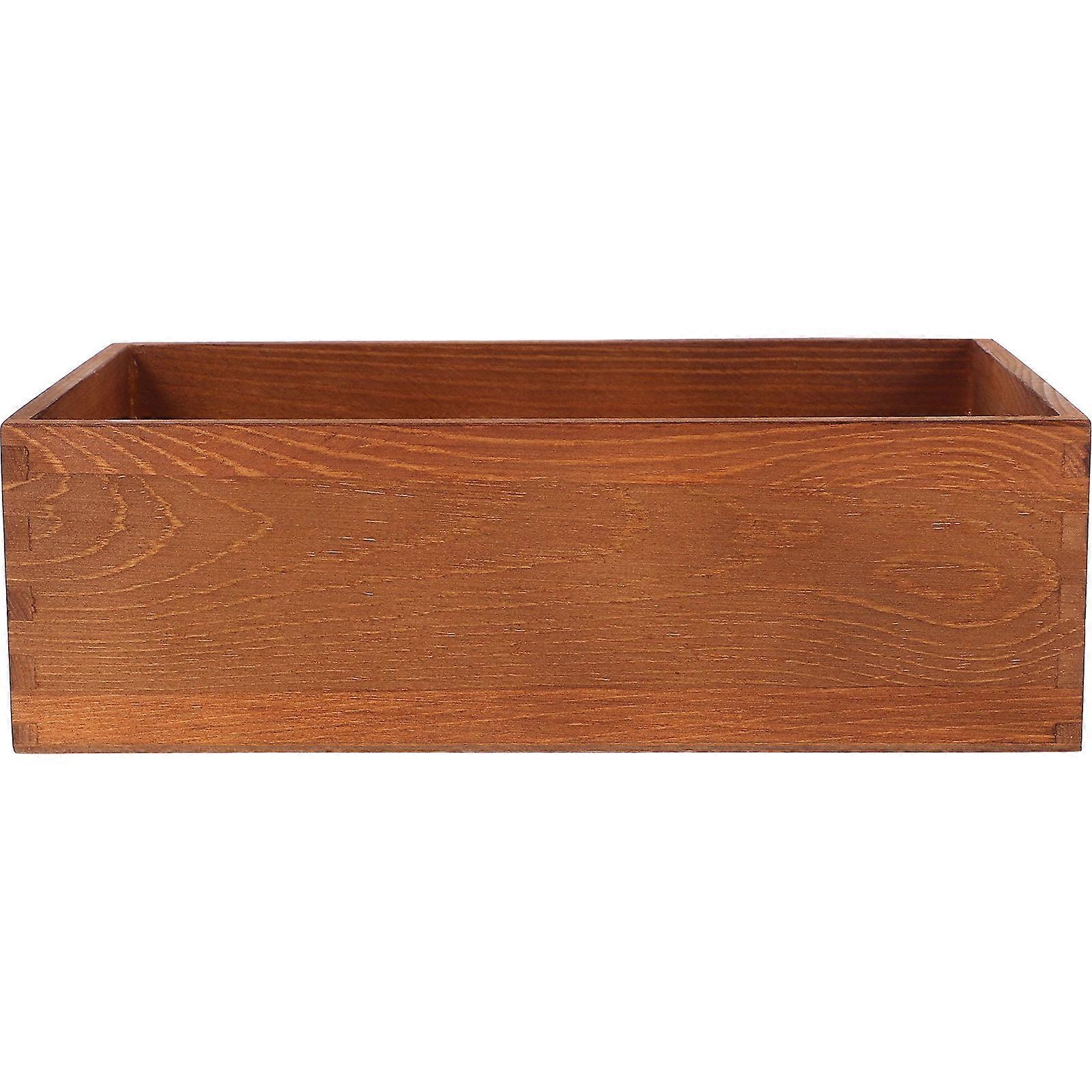 Small Wooden Box Multi Use Storage Box Wood Crate 1 Set Solid Wood Desktop Box Storage Case