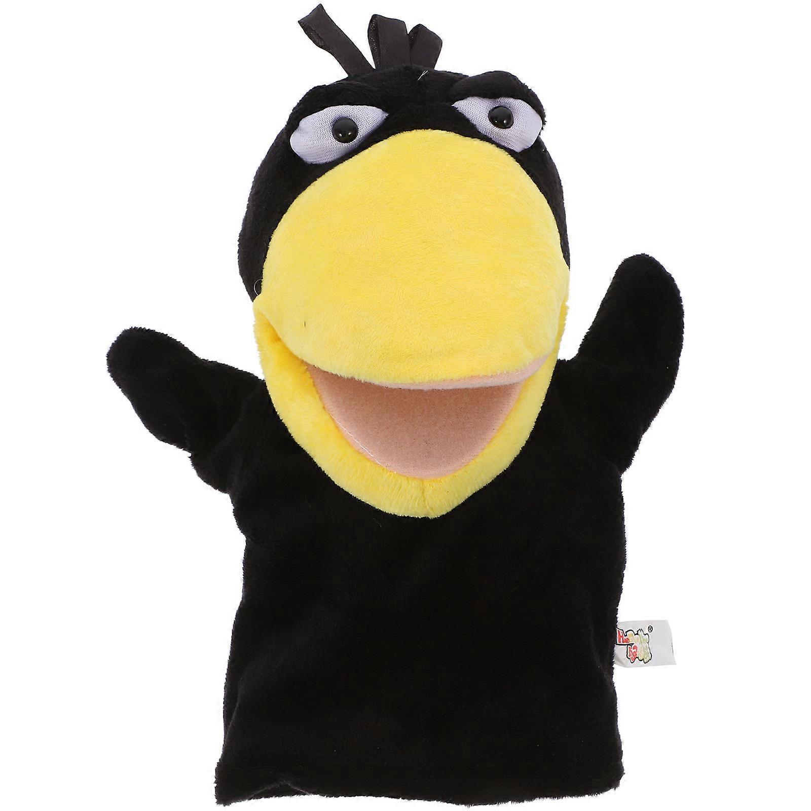 Plush Crow Finger Puppet Toy for Kids Interactive Storytelling