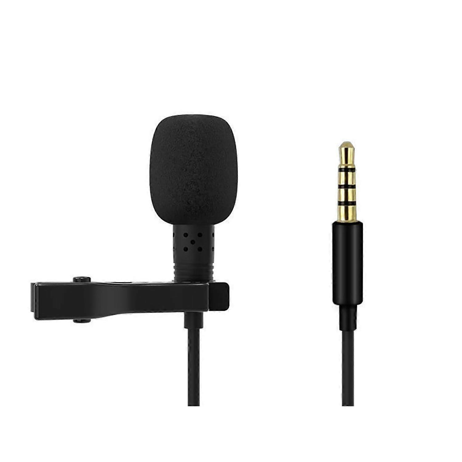 Wired 2Channel Microphone ClipOn Lavalier 3.5mm For Computer/Phone AntiInterference Metal Shell