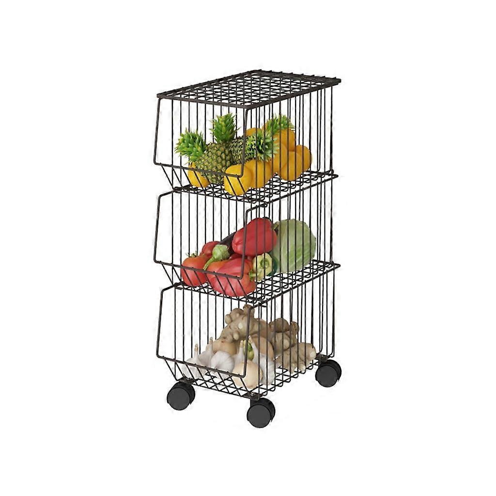 Kitchen Storage Rack MultiLayer Large Capacity FloorStanding Vegetable and Fruit Basket Shelf