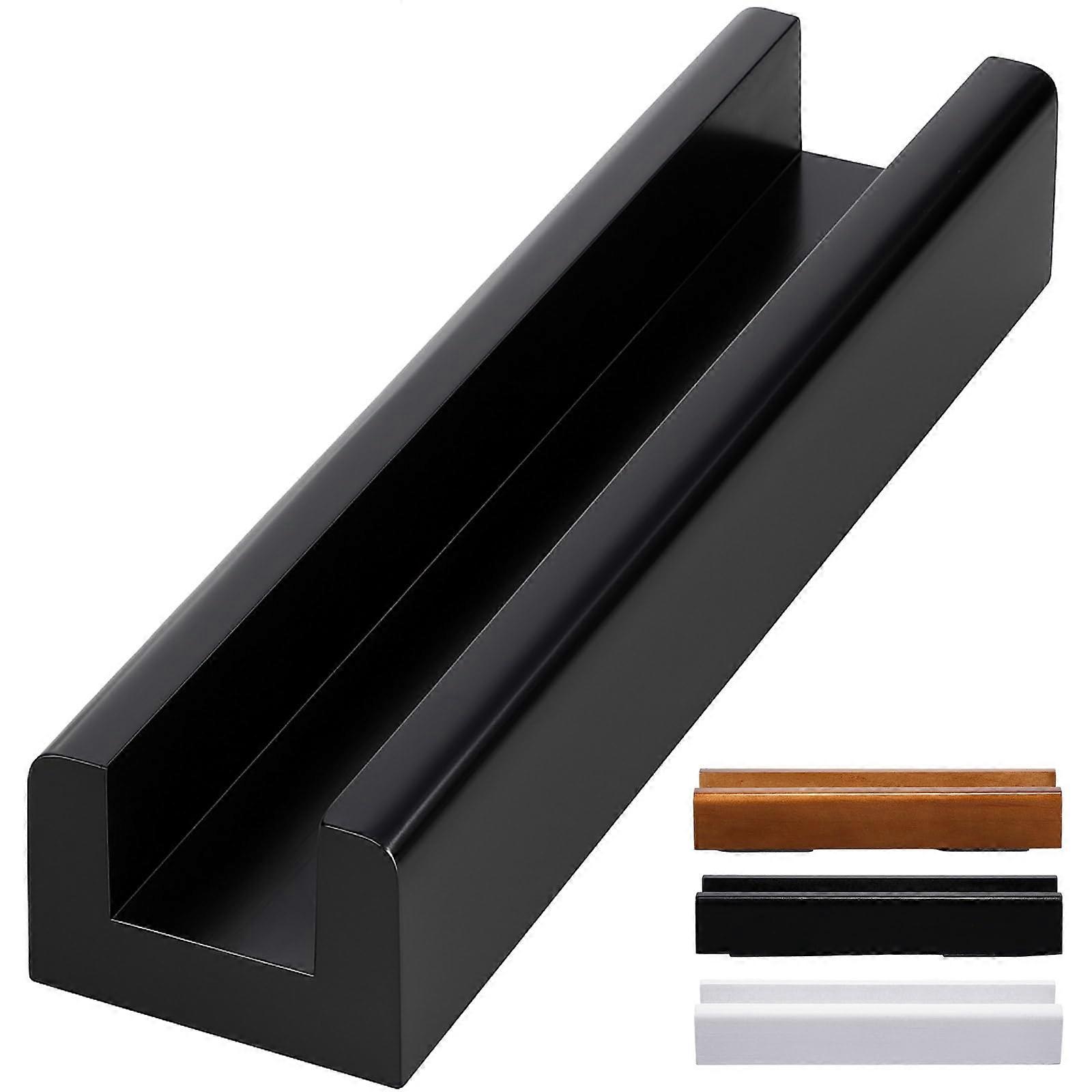 Wooden Floor Mirror Stand with AntiSlip Stable Base, Black Pine Full Length Holder Bracket for Home