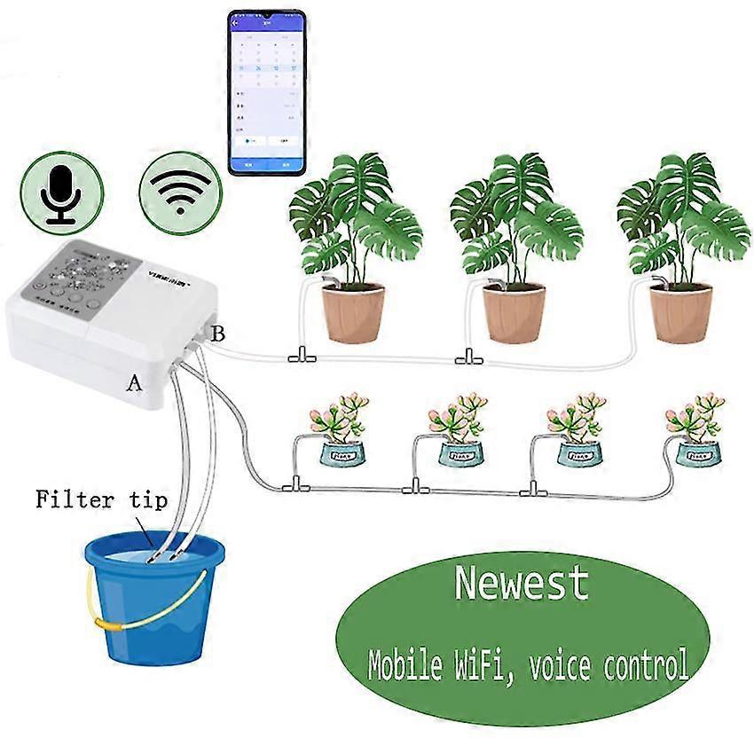 Garden Wifi Voice Control Smart Watering Device Automatic Drip Irrigation System Home Watering Kits Timer Irrigation Controller