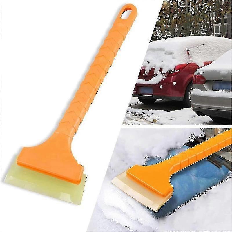 Car window frost removal tool with scraper