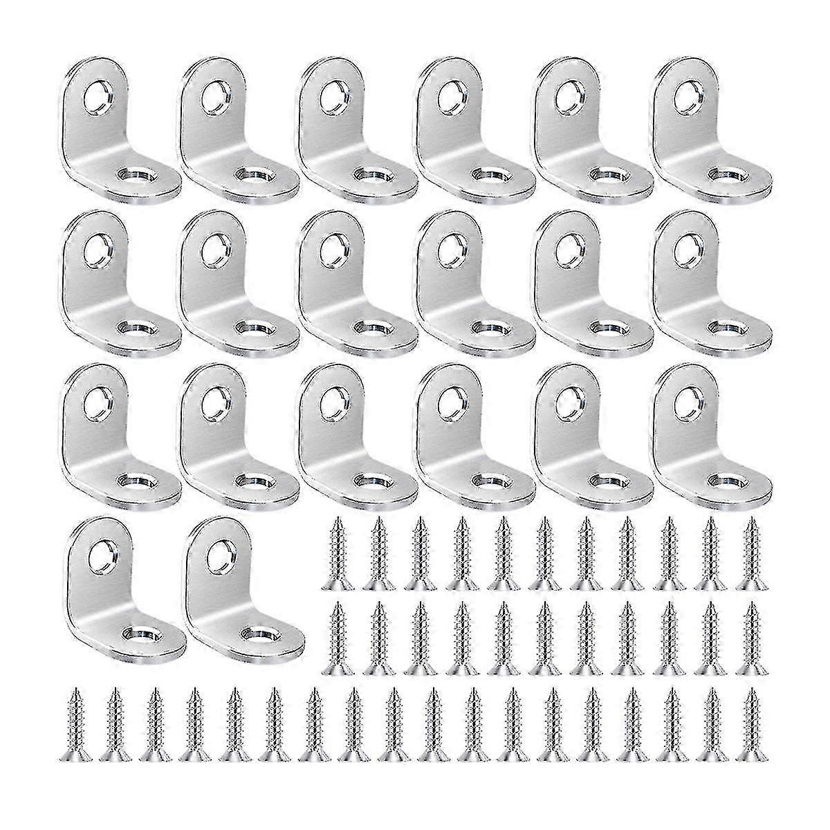 2025 Angle Connector 90 Degree Angle Brackets L Shape Right Angle(20pcs, silver)