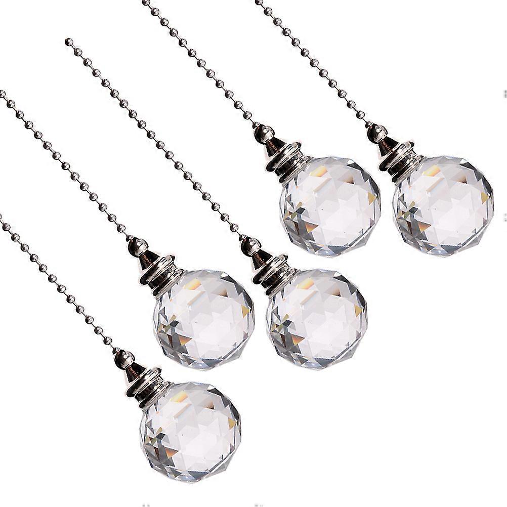 Crystal Fan Pulls Pendant for Ceiling Light Home Ornament 5Pcs