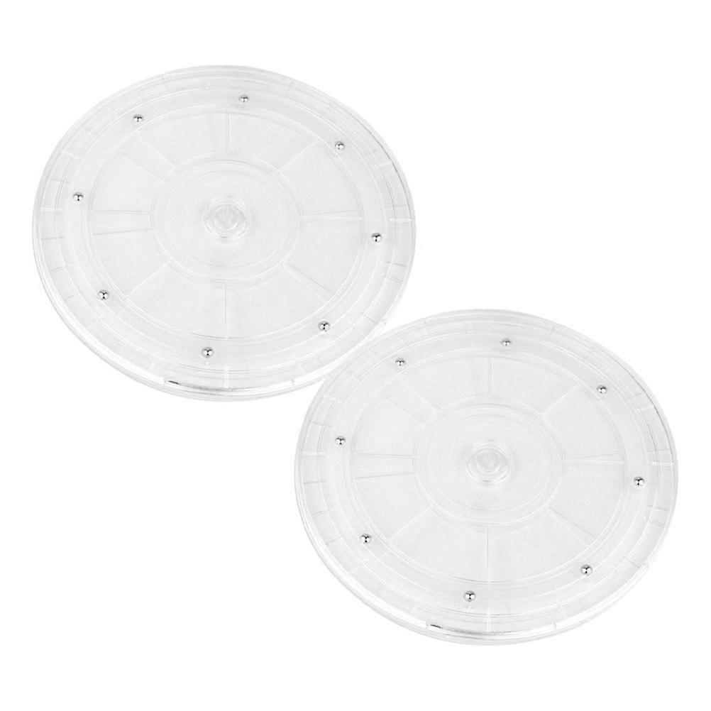 Rotating 2Pcs Mini Acrylic Turntable for Cake Decorating and Spice Holding
