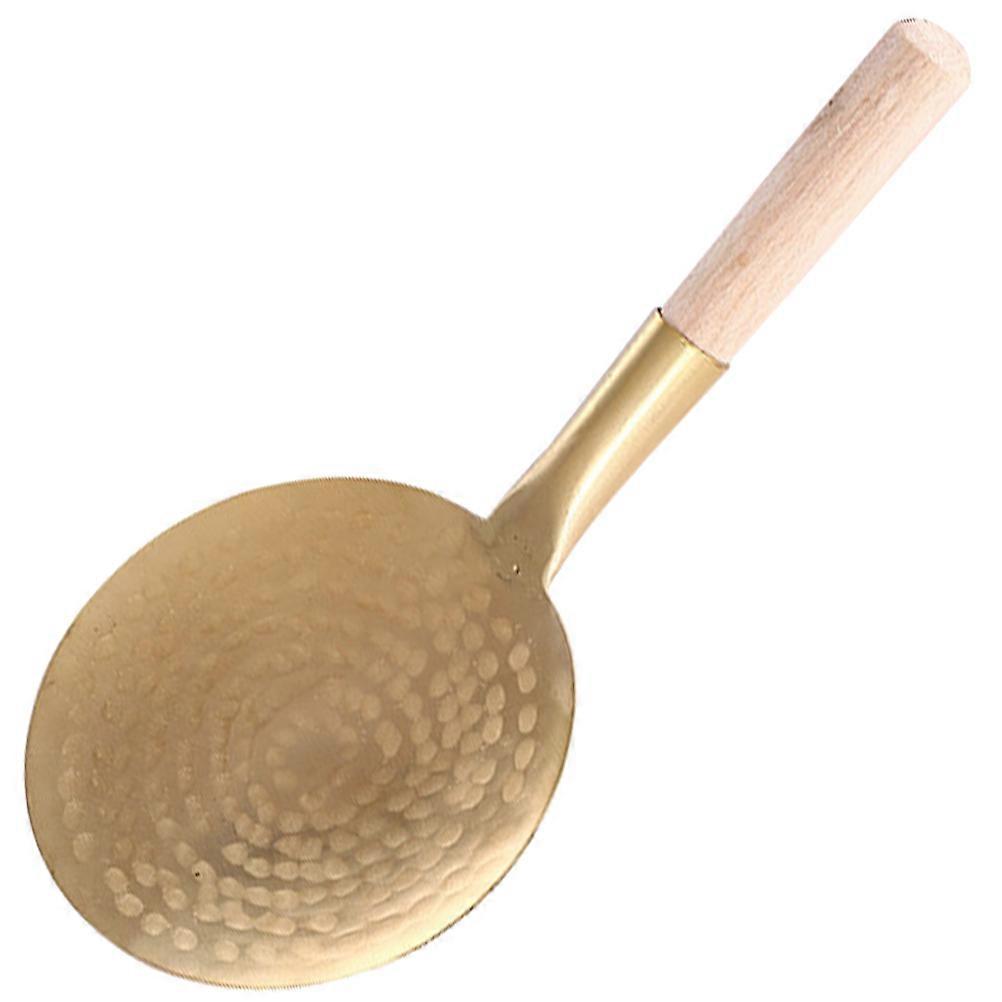 Copper Wood Tofu Scoop Spoon for Kitchen Food Serving Multi-Function Ladle
