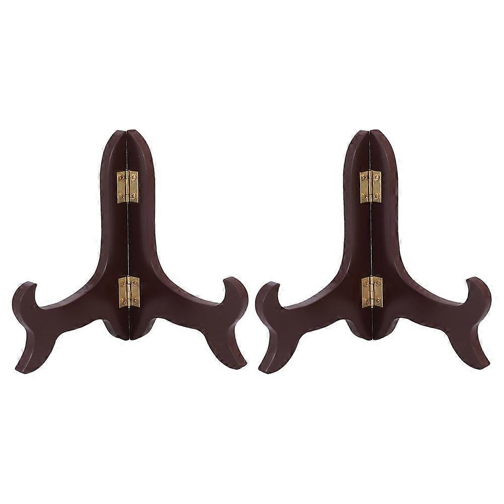 Plate Stand for Display 2Pcs Wooden Frame Stand with Rustic Finish