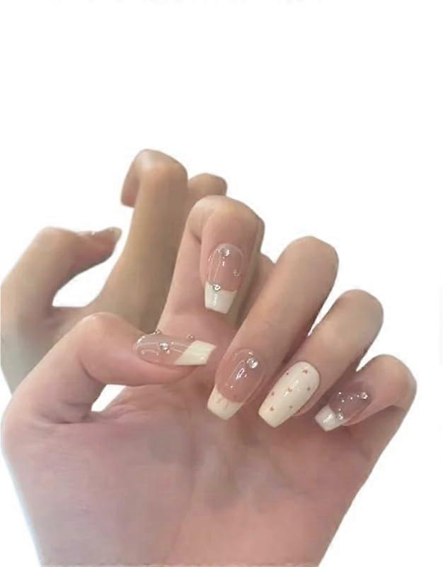 Handmade Press On Nails French Style XSmall Durable Lightweight Design for Easy Application