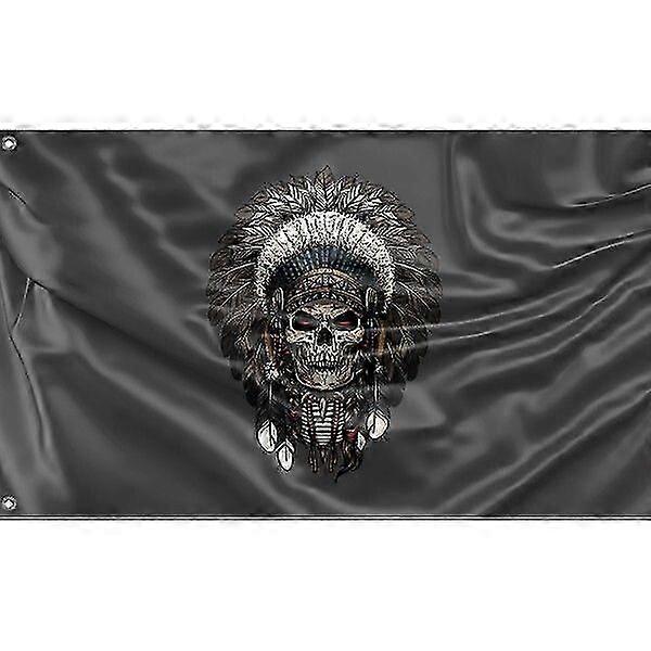 Indian Chieftain Skull Flag |