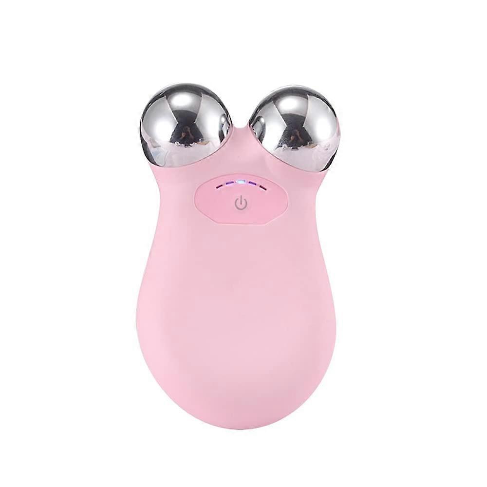Microcurrent Face Roller with Lifting Therapy, USB Rechargeable Pink Facial Contour Smoothing Tool