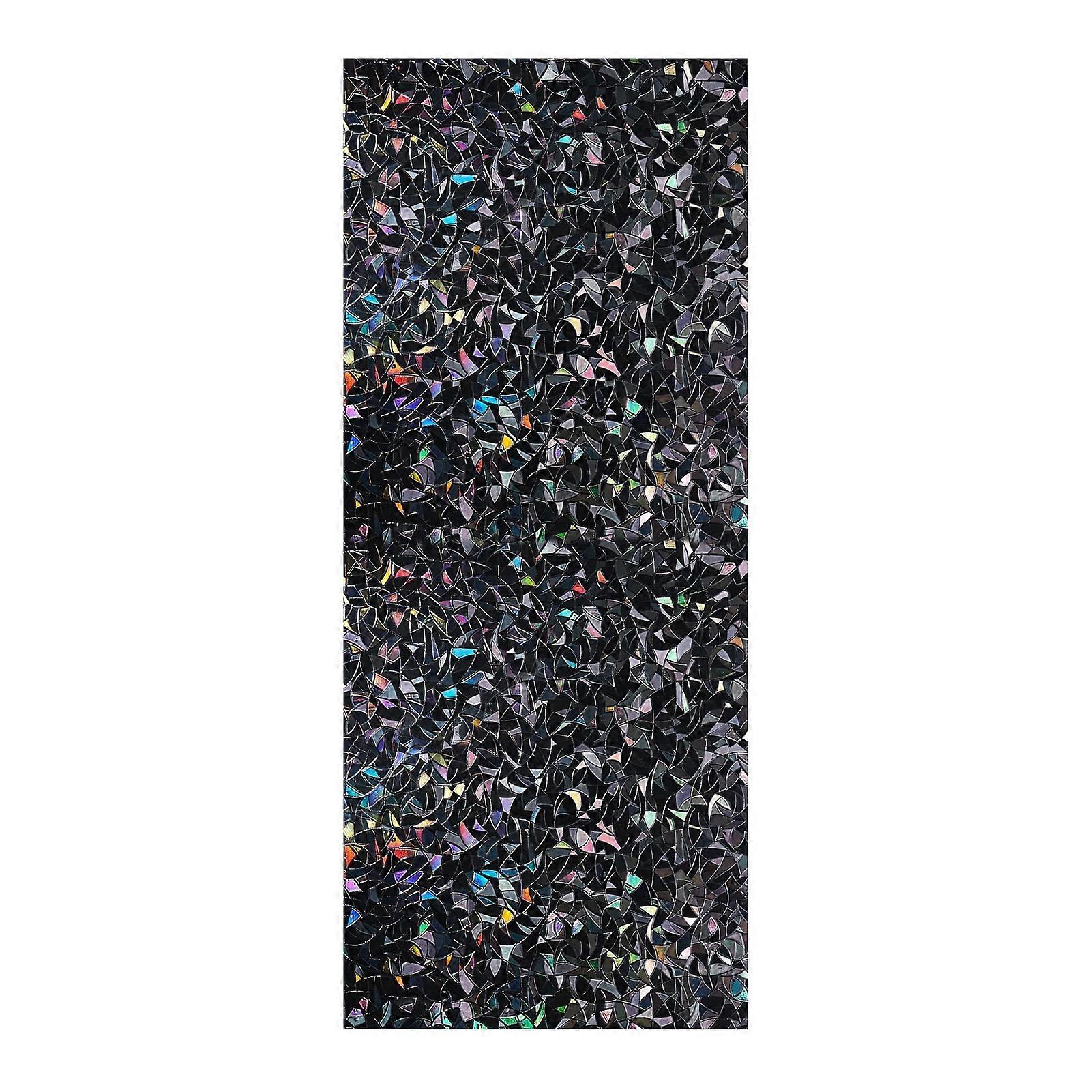 Black Rainbow Pattern Window Covering with UV Blocking and Privacy Control