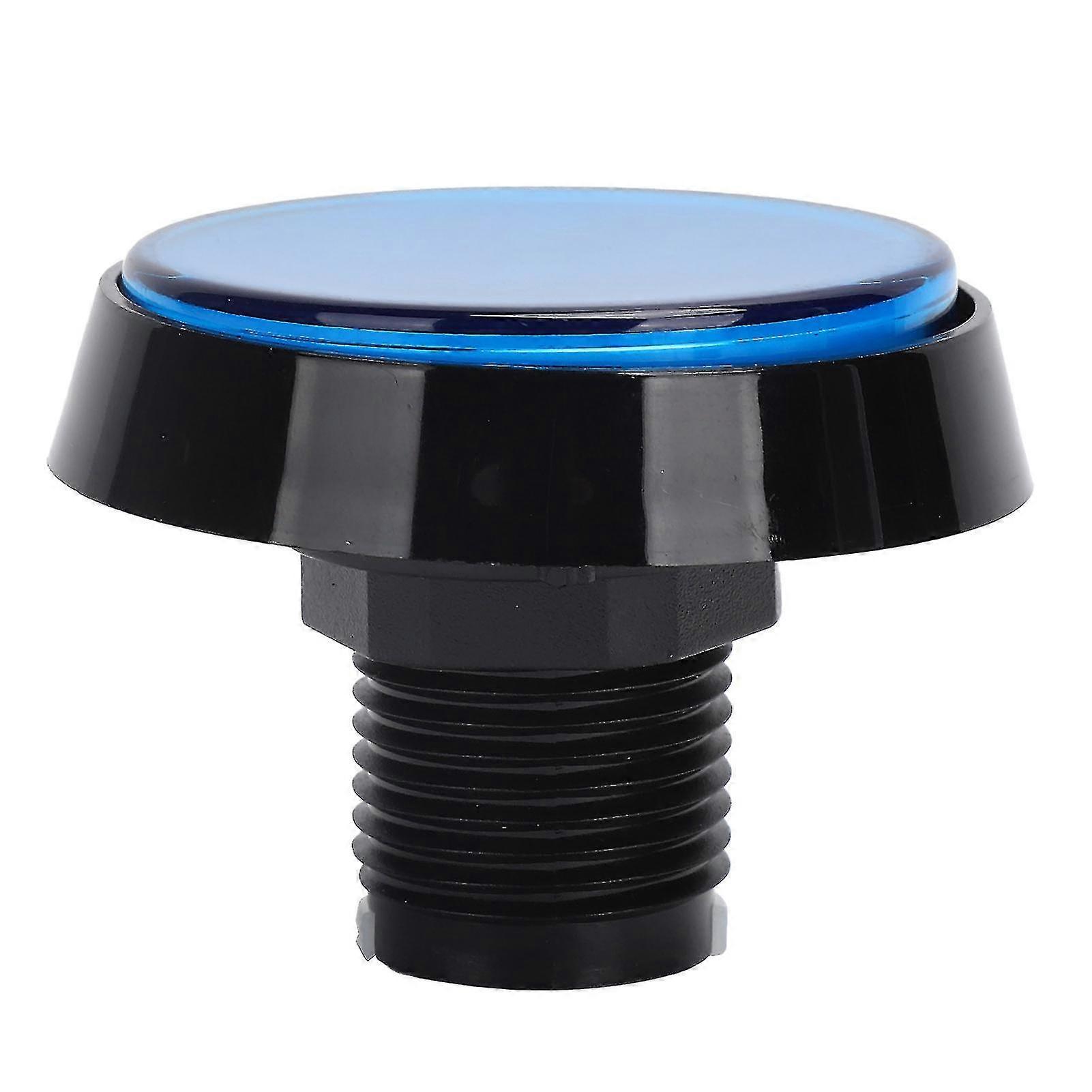 60mm Big Round Flat Button with LED Light 3?Foot Switch for Crane Machine Game ConsoleBlue