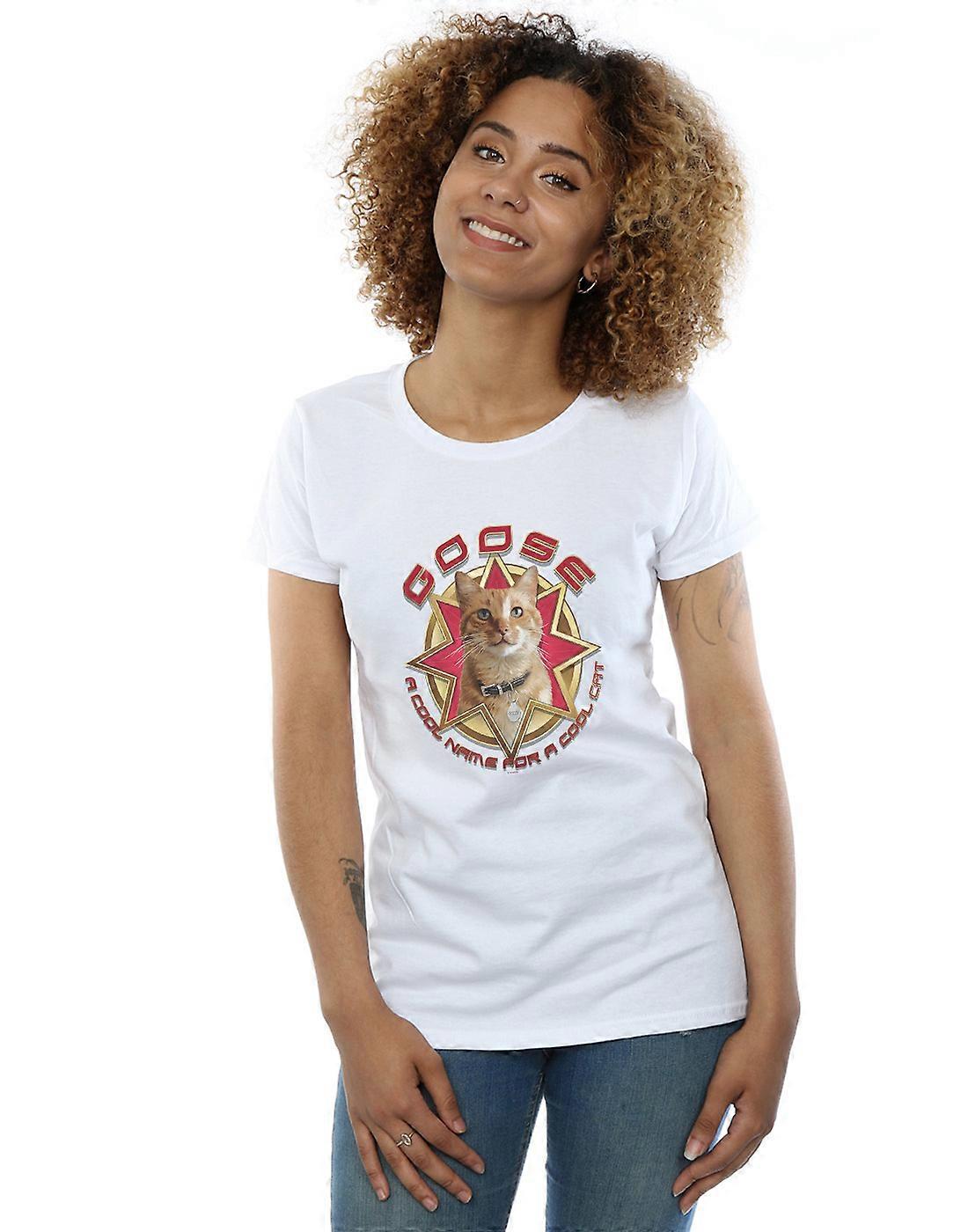 Marvel Women's Captain Marvel Goose Cool Cat T-Shirt