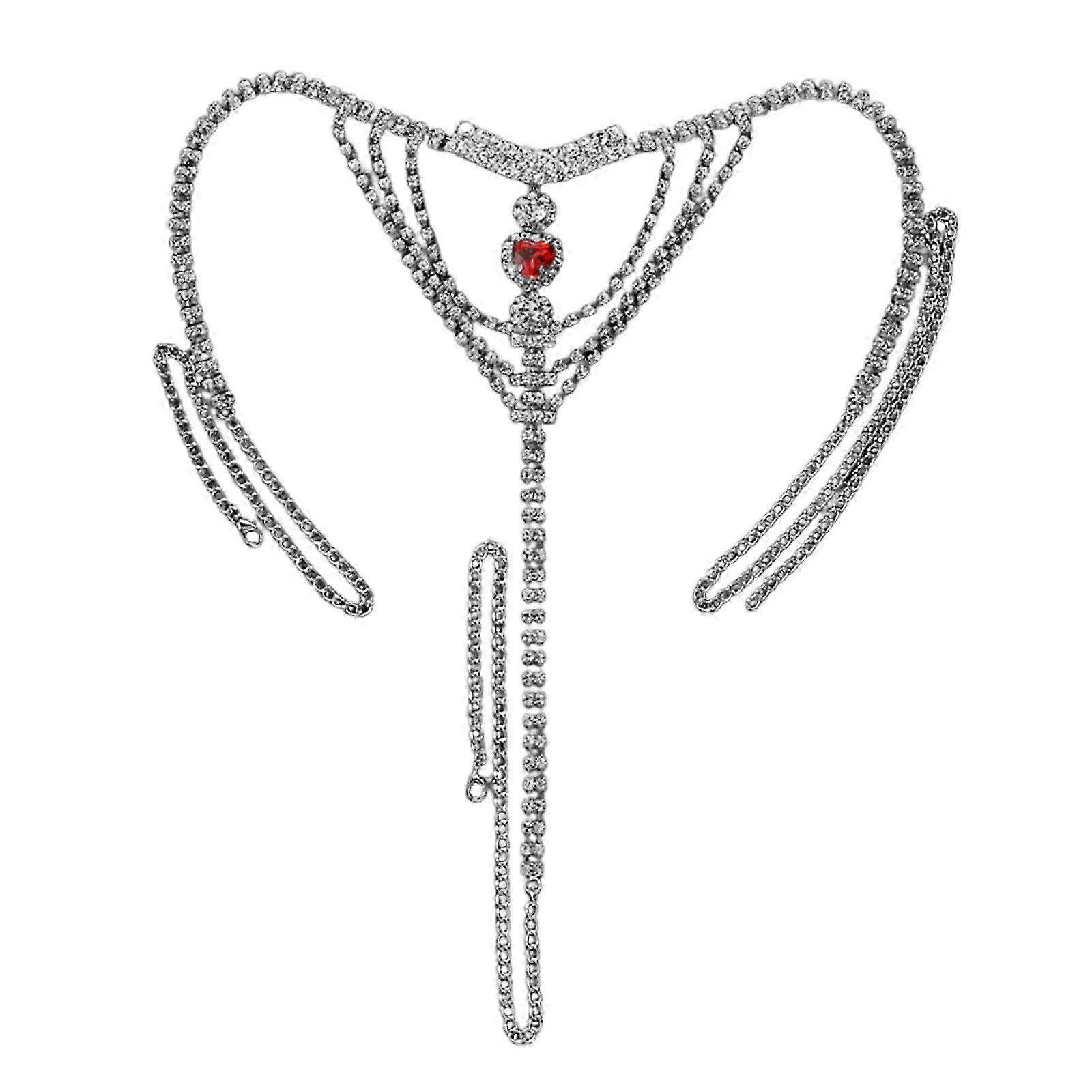 Bikini Body Chain - Multi-Layer Crystal Waist Belt G-String - Silver Dancewear Accessory