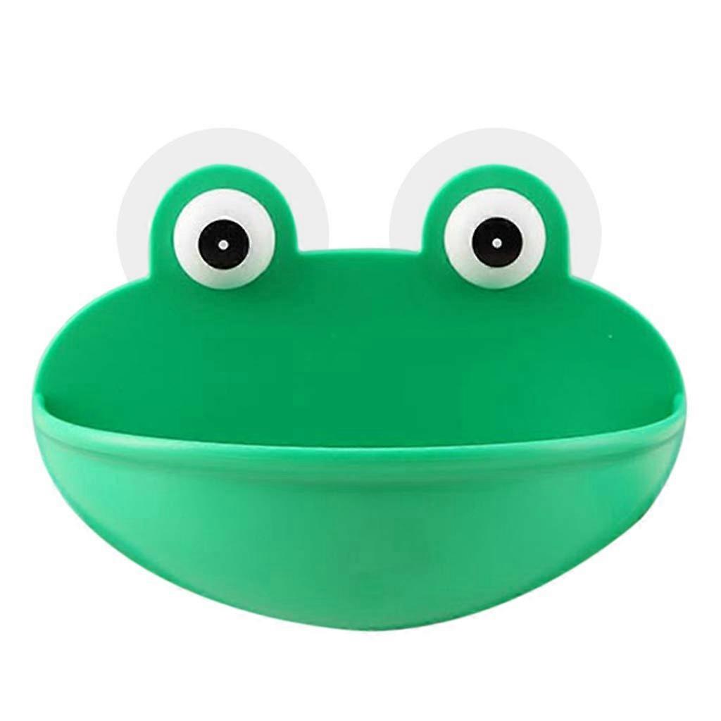 Soap Dish with Suction Cups, Cute Frog Wall Mounted Soap Holder for Bathroom or Kitchen