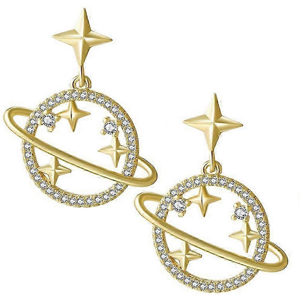 1 Pair Fashionable Planet Shape Drop Creative Dangle Ear Jewelry