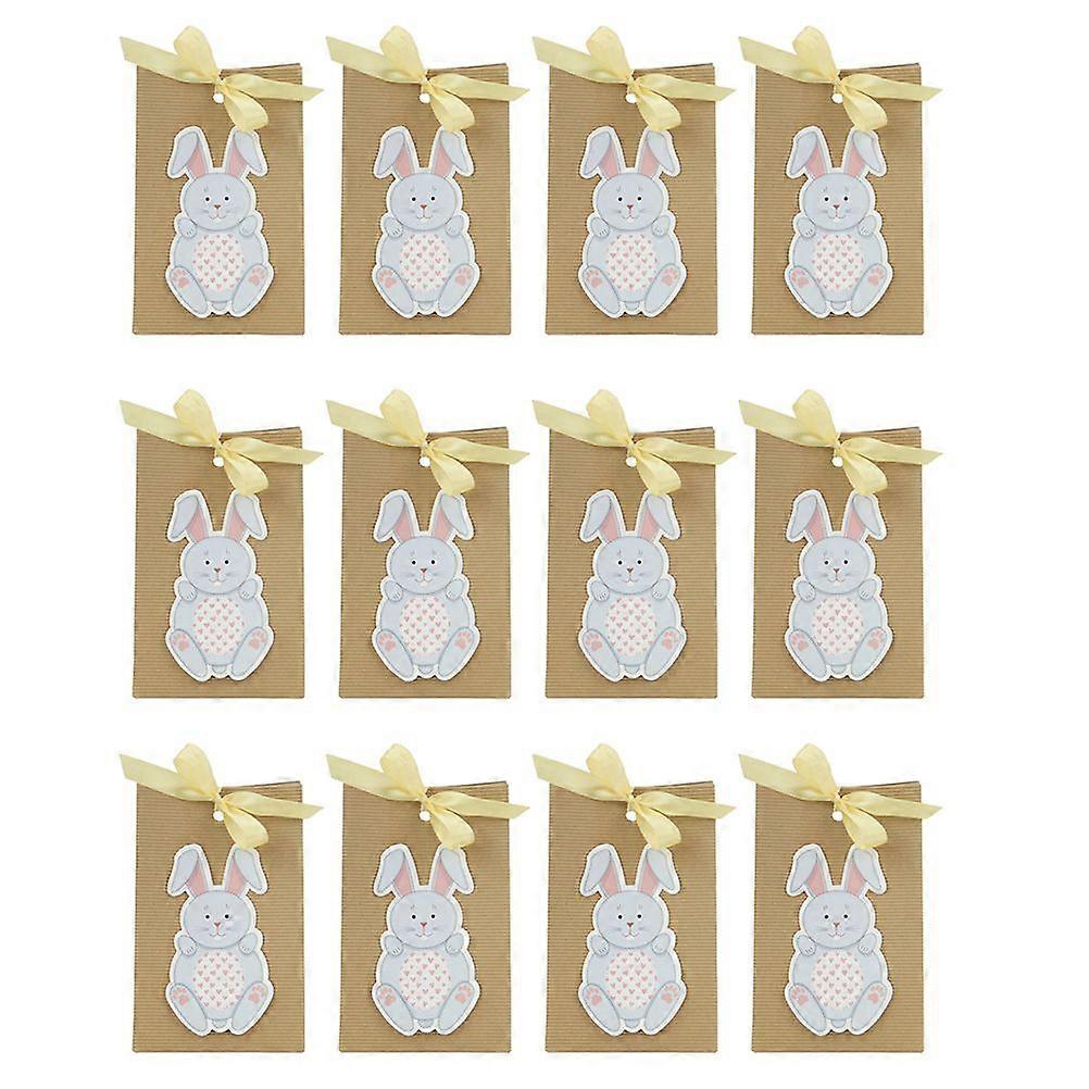 12pcs Adorable Gift Box Easter Kraft Paper Gift Wrapping Box Rabbit Gift Boxes