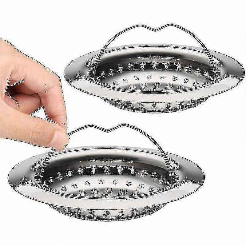 2-Pack Stainless Sink Strainer with Tray Grid, 110mm Diameter