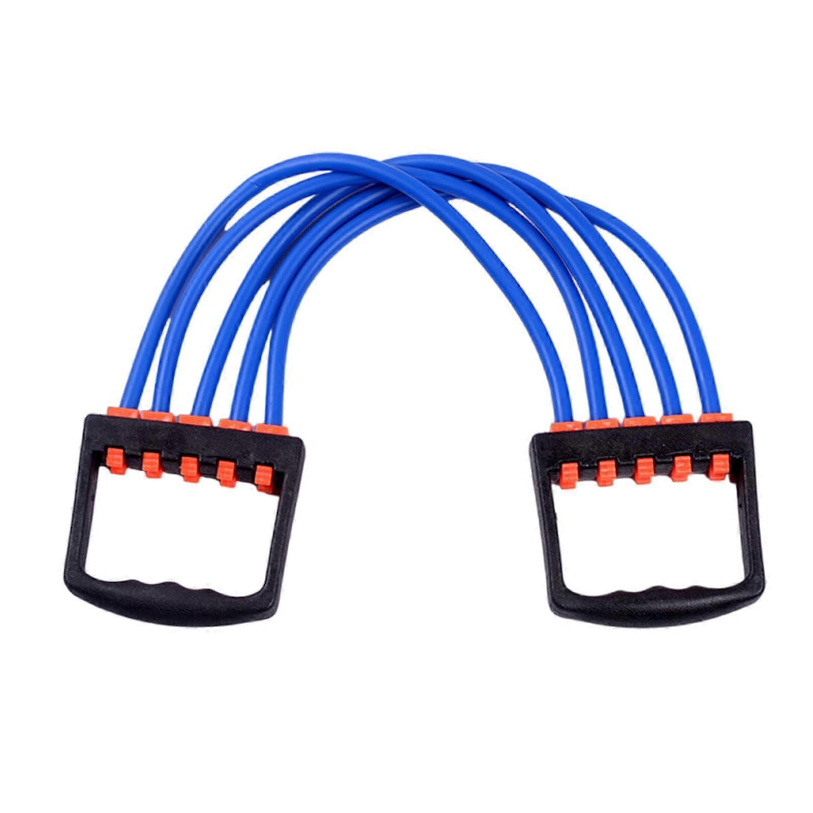 Adjustable 5 Tube Chest Expander with Detachable Pull Ropes for Upper Body and Arm Workout