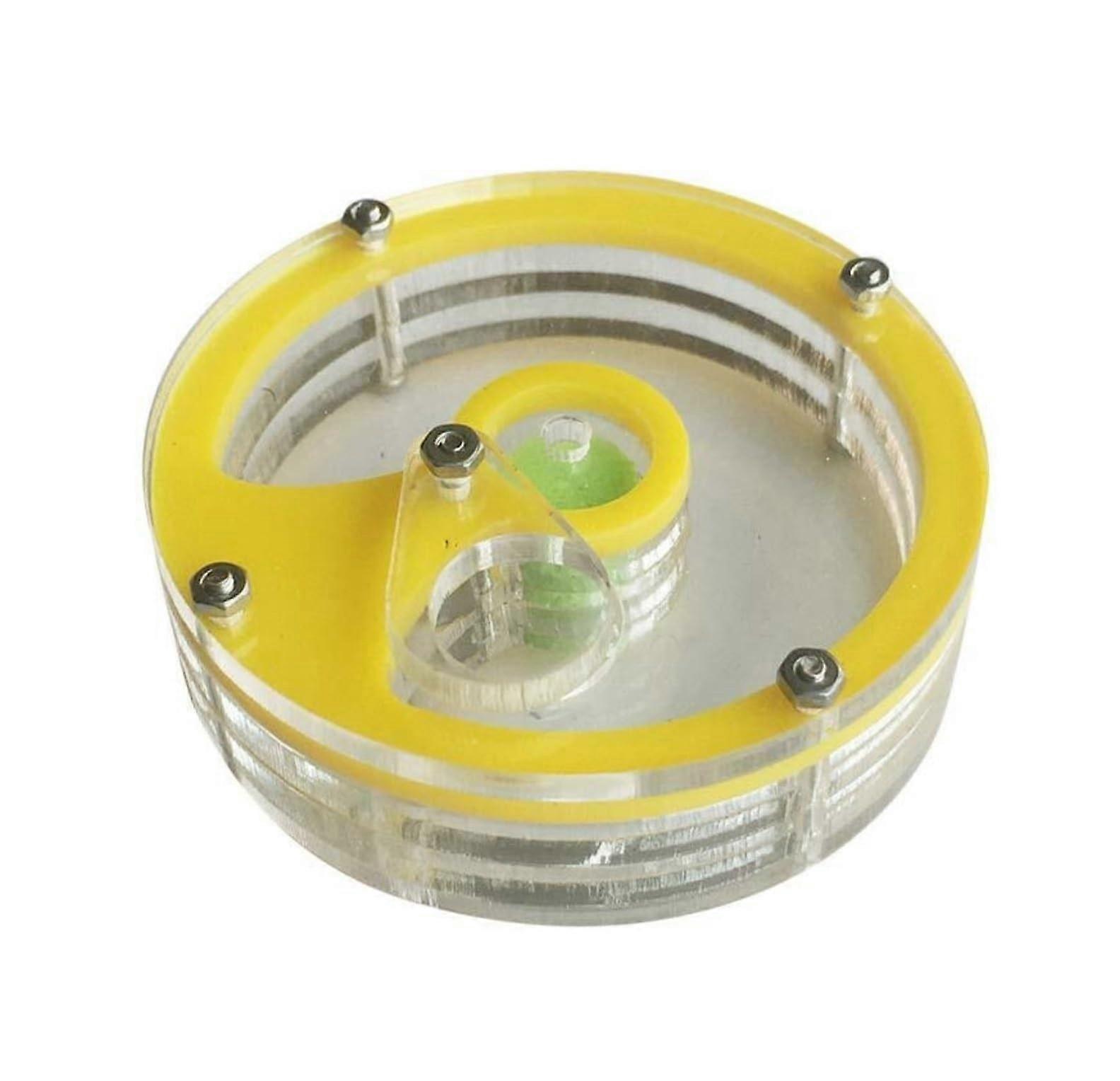 Compact Round Ant Farm with Clear Observation Window and Humidity Control, 6cm Yellow
