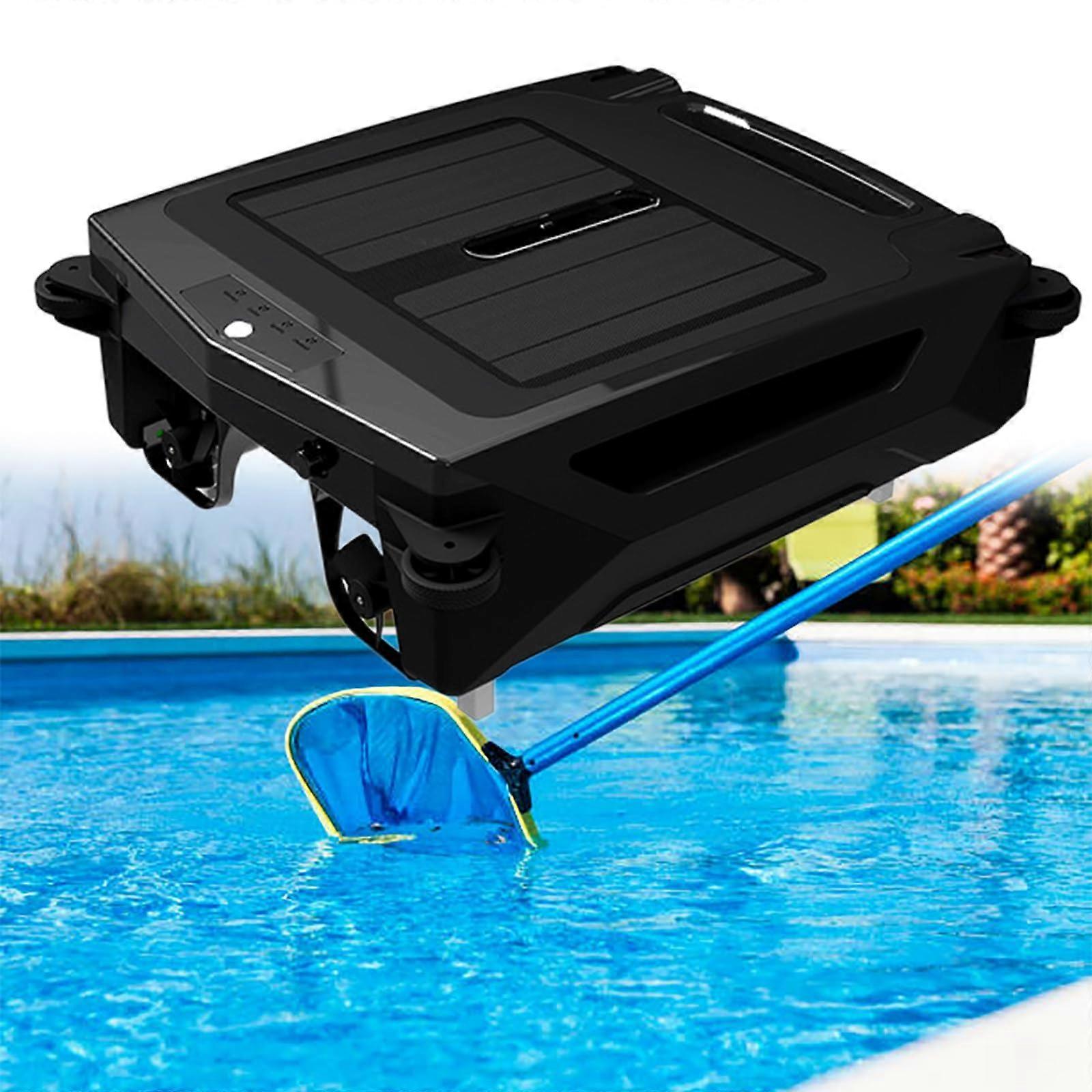 Solar Pool Skimmer with SolarAssisted Dual Charging, Smart Obstacle Avoidance and Cordless Auto Cleaning