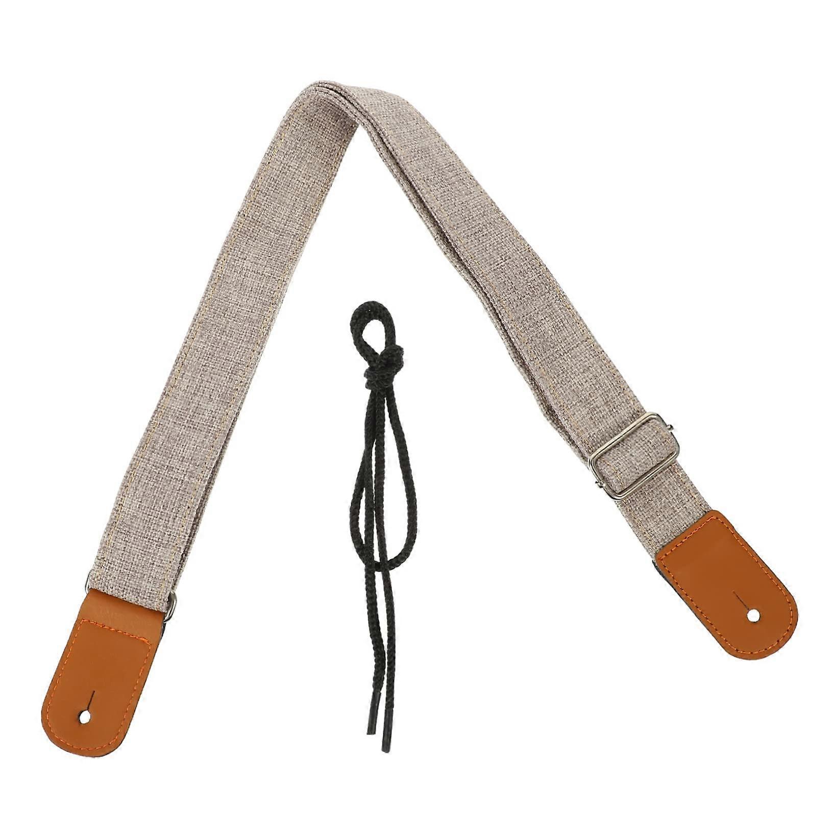 Woven Ukulele Strap Adjustable Comfortable Grey Shoulder Support for Concert and Tenor