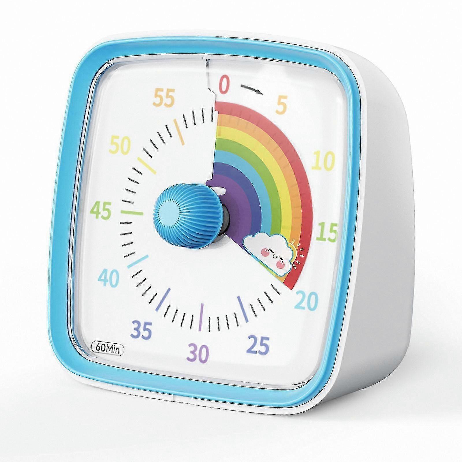 60 Minute Visual Timer with Night Light, Countdown & Pomodoro Timer, Rainbow Pattern for Kids and Adults