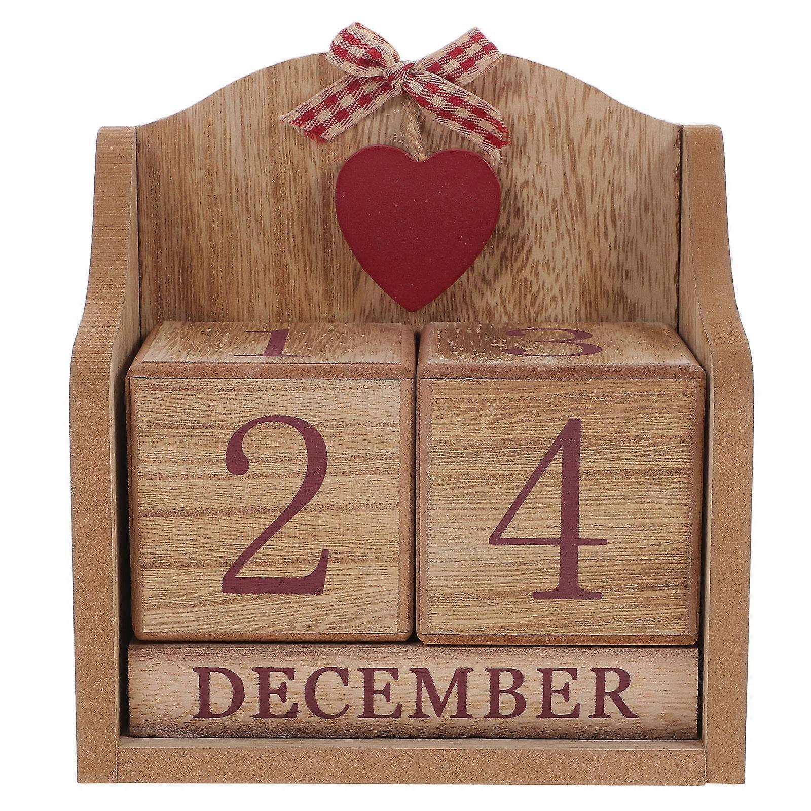 Wooden Cubes Calendar Desktop Blocks for Office Use