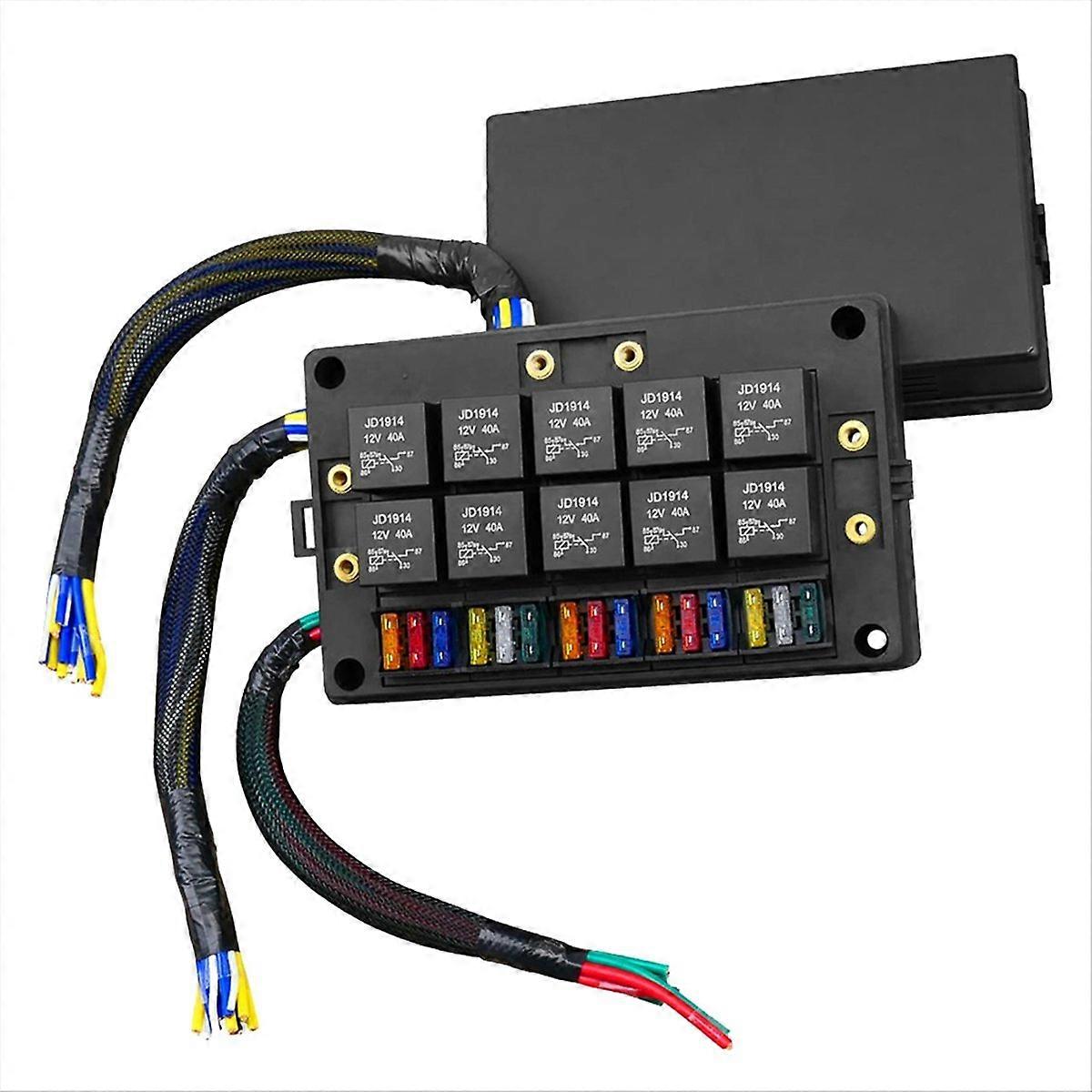  12V Fuse Relay Box Dust-Proof Relay Block Kit