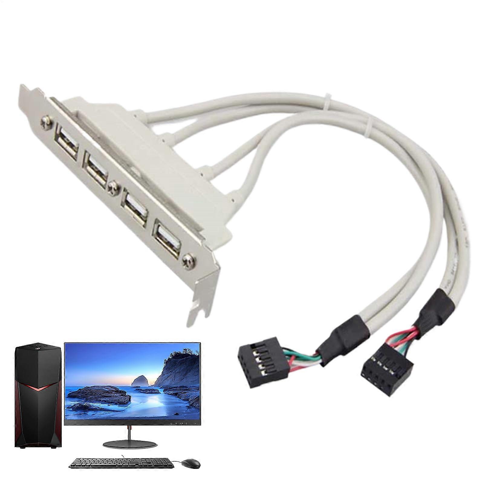USB 2.0 Extension Cable 30cm Speed Data Transfer 4Port USB Hub for Desktop Panel Mount