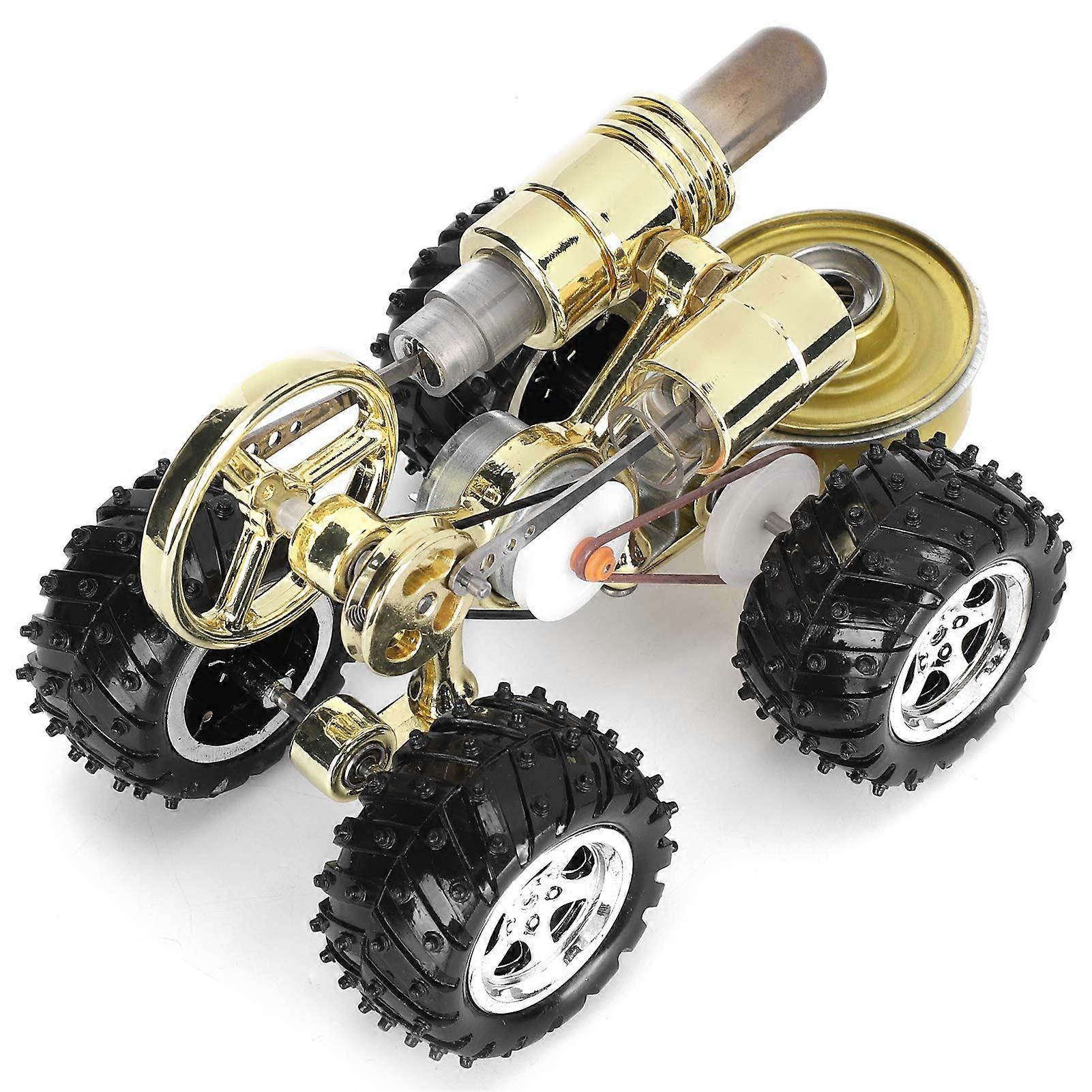 Stirling Engine Model Toy Car with Polished Finish for Educational Physics Demonstrations