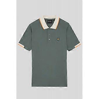 Polo de piqué con media punta en contraste Lyle & Scott Sp2206v para hombre - Verde Mercurial