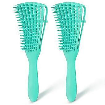 Detangling Brush 2 Pack for Curly Hair 3a to 4c with Gentle Knot Removal and Fast Styling Prep