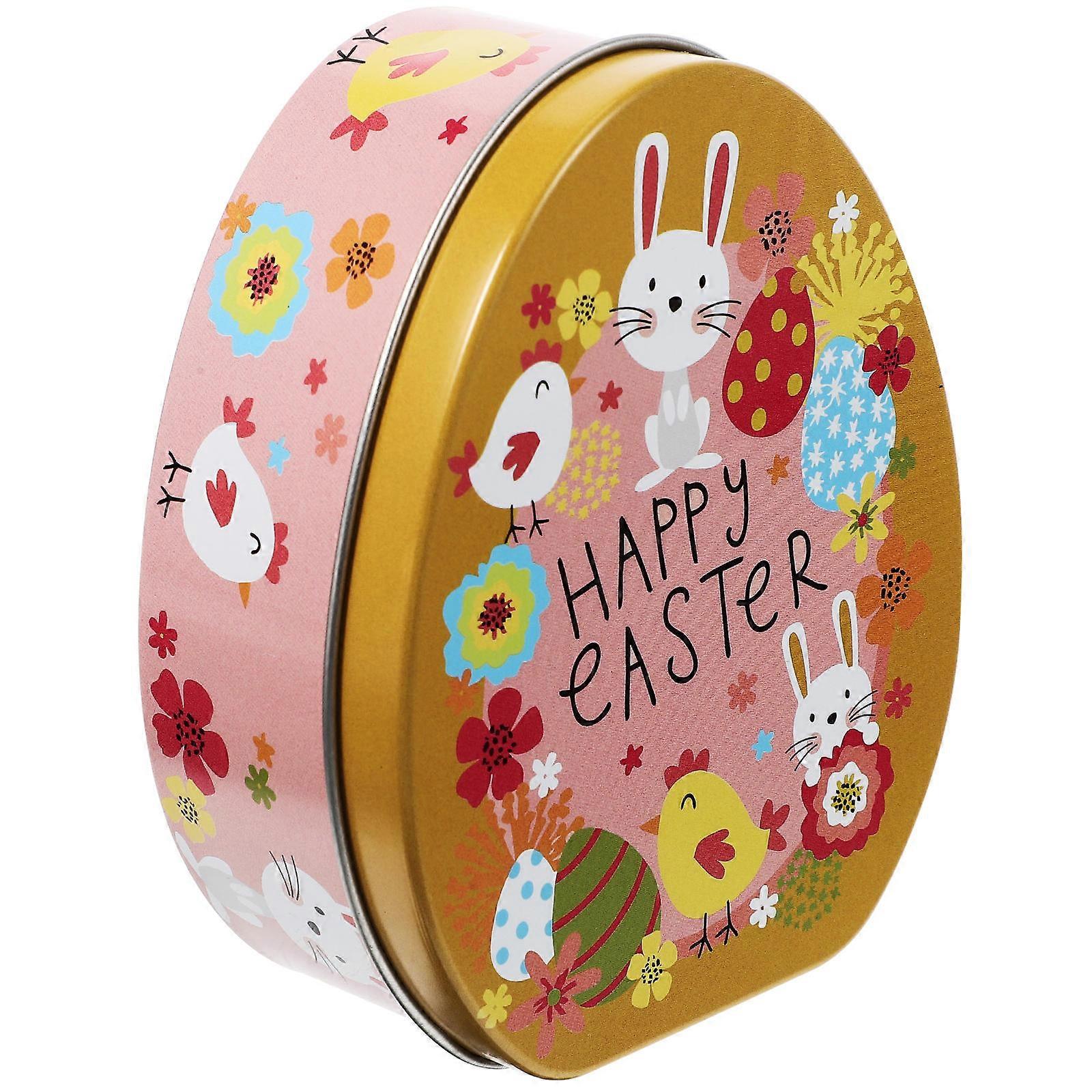 Easter Bunny Tinplate Storage Case for Candy Container 3Pcs Easter Party Decor