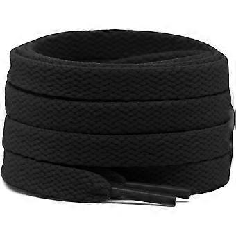 2 paar platte schoenveters 5/16" breed voor sportschoenen, sneakers, laarzen en veters 02 zwart