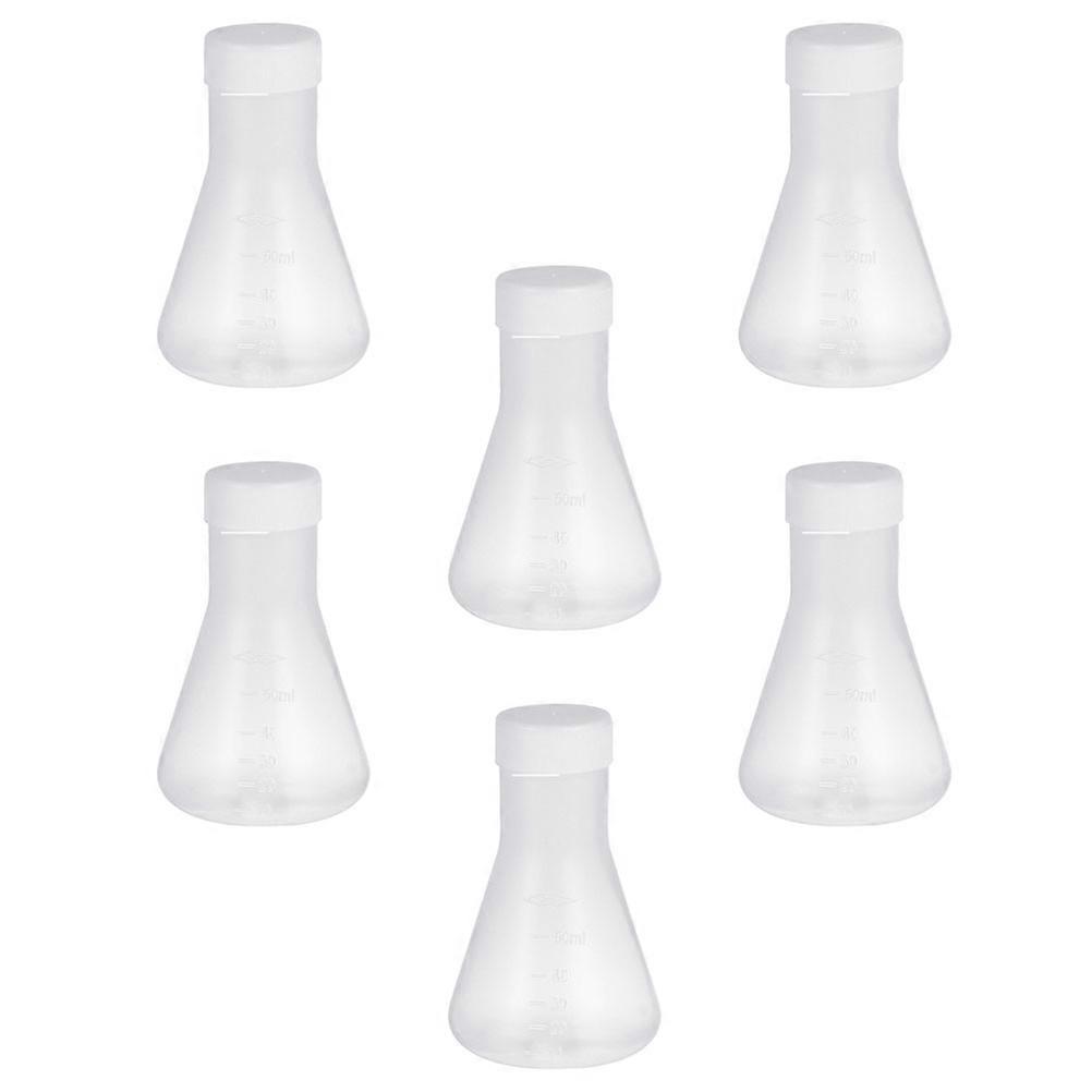 Professional Erlenmeyer Flask Plastic Flask for Laboratory 6Pcs Pack