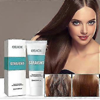 Creme alisador de cabelo com correção de proteína 60ml para mulheres, creme alisador suave e reparador para cabelos cacheados danificados 2025