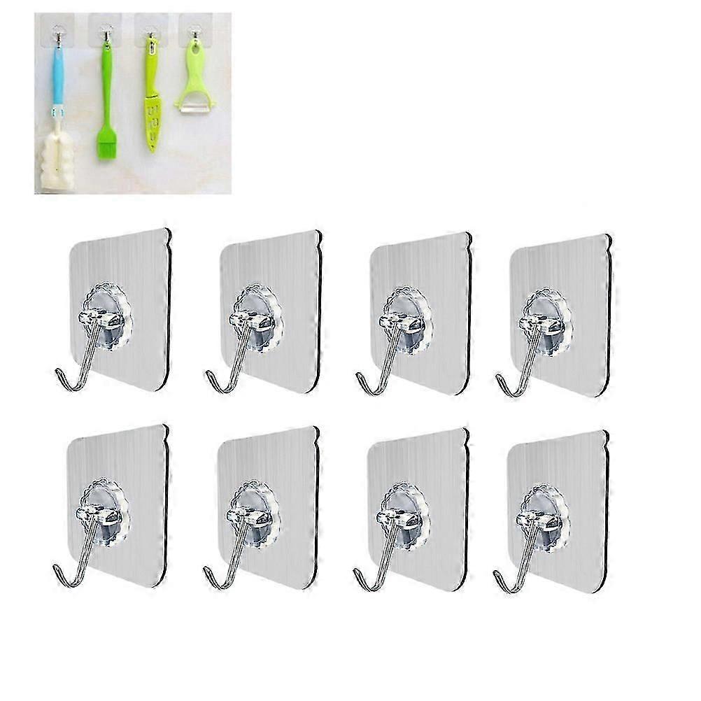 Adhesive Hooks | Repositionable NoDrill Hooks | Solid ABS Construction | Suitable For Home | 8Set