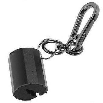 Porta canna da pesca portatile con clip indossabile e portachiavi.