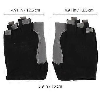 Anti-Skid Cycling Gloves Half-Finger Gloves for Workout 1Pair Black Breathable
